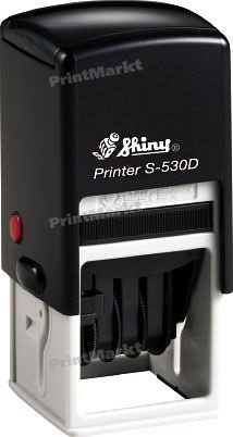 Датер с полем для текста (32 x 32 мм) Printer S-530D, Shiny, в ассортименте