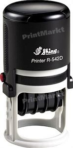Датер с полем для текста (42 мм диаметр) Printer R-542D, Shiny, в ассортименте