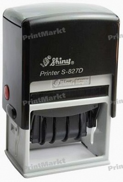 Датер с полем для текста (50 x 30 мм) Printer S-827D, Shiny, в ассортименте