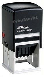 Датер с полем для текста (42 x 42 мм) Printer S-542D, Shiny, в ассортименте