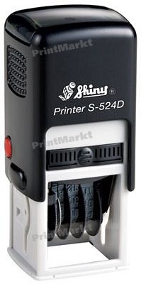 Датер с полем для текста (24 x 24 мм) Printer S-524D, Shiny, в ассортименте